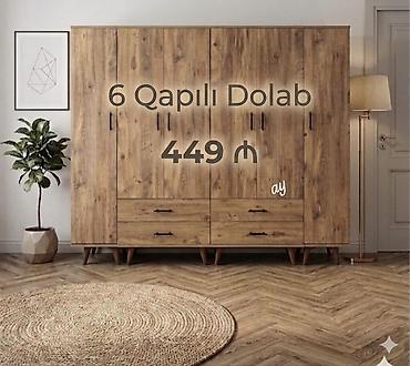 isqaf: Yeni, 6 qapı, Siyirməli, Qəhvəyi, Taxta, Açılan, Düz dolab — 1