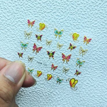 расческа бабочка: Наклейки рельефные c металлизированным эффектом на ногти "Бабочки"