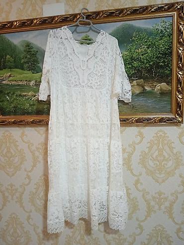 cehrayi don: Ağ rəngli krujeva paltar - Stil: Bohem/romantik - Material: Tam — 1