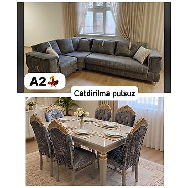 divan ucun macalka: AYNUR 2💃 Divan satilir. OLCU 2X3. *QİYMETI 480 Azn* MASA DESTI — 1