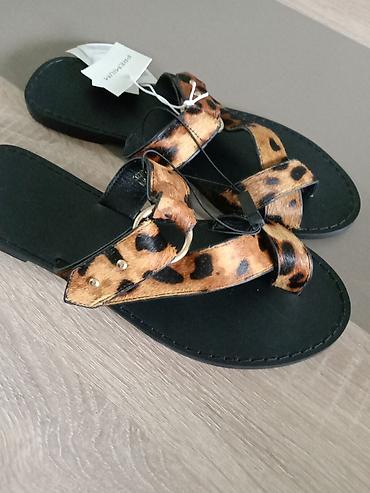ženske sandale guess: Ženske kožne sandale sa animal printom (leopard), Premium linija. - — 9