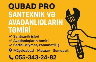 Təlim, kurslar: Santexnik işləri və avadanlıqların təmiri xidmətləri təklif olunur. Bu