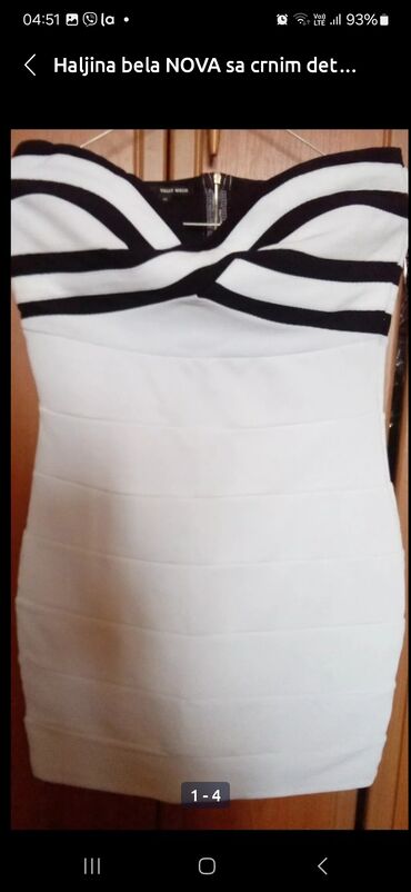 elegantne haljine za punije žene: M (EU 38), L (EU 40), XL (EU 42), color - White, Without sleeves