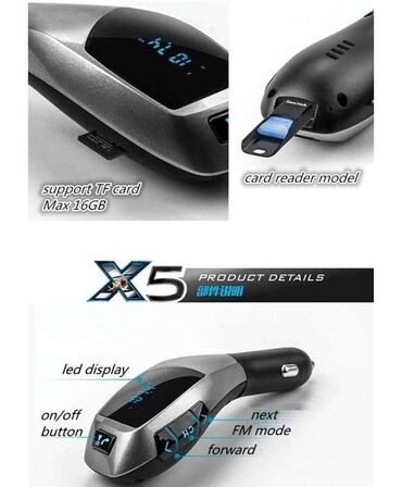 Auto elektronika: Bluetooth FM Transmiter model X5 1,300 rsd Izuzetan uređaj za Vaš