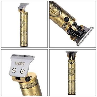 VGR saç və saqqal trimmeri – metal korpuslu, qızılı dekorlu peşəkar