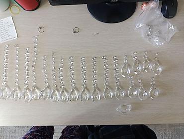 Аксессуары для осветительных приборов: Продаю подвесные плафоны белого цвета- 7шт,и висячие стеклянные — 6