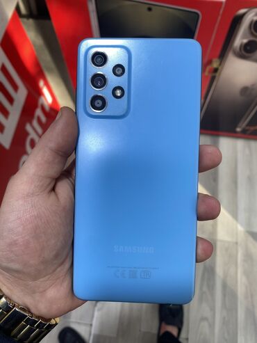 Samsung: Samsung Galaxy A52, 128 GB, rəng - Göy, Düyməli, Barmaq izi, Face ID