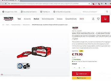Alati za automobile: WALTER Werkzeuge punjač akumulatora sa startnom pomoći, 6/12 V (model — 1