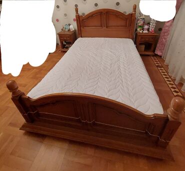 Двуспальная кровать, Шкаф, Комод, 2 тумбы, Б/у