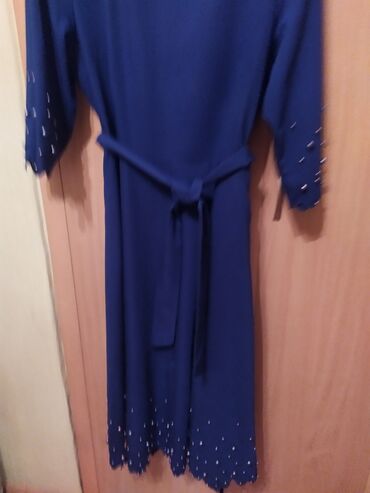 креп: Вечернее платье, Пышное, Длинная модель, Креп, С рукавами, 6XL (EU 52)
