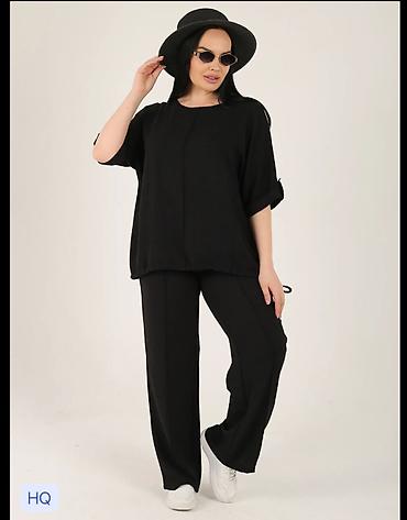 pull and: Брючный костюм, Прямые, Made in KG, Вискоза, Лето — 2