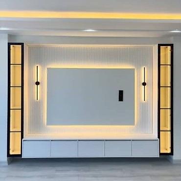 Sifarişlə TV stendlər: Müasir TV divar paneli və media konsolu dizaynı - Dizayn: Minimal və — 12