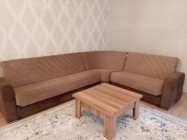 madeyra tek carpayi: Künc divan dəsti – qəhvəyi tonlarda, yumşaq və toxuması zərif parça — 5