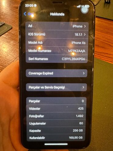 Apple iPhone: IPhone Xs, 256 GB, Qızılı, Face ID — 7