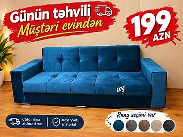 Velür üzlü, yumşaq oturacaqlı, düyməli tikiş detallı üçnəfərlik divan lalafo.az -da Velür üzlü, yumşaq oturacaqlı, düyməli tikiş detallı üçnəfərlik divan