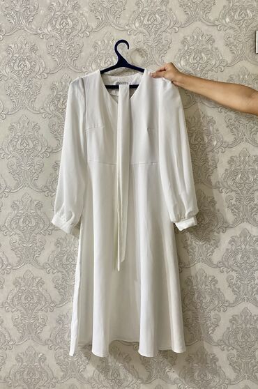 платья белые: Повседневное платье, Осень-весна, Длинная модель, XL (EU 42)
