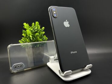 Apple iPhone: IPhone X, Б/у, 256 ГБ, Jet Black, Чехол, 100 %