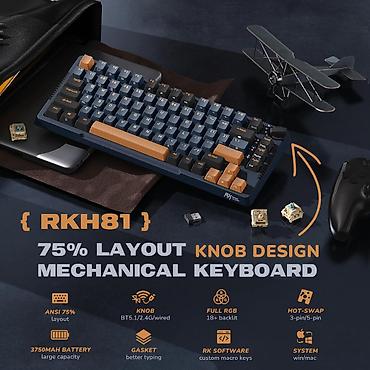 logitech superlight 2: Клавиатура, Royal Kludge, Механическая, Bluetooth, Проводное подключение, Размер: 75% — 5