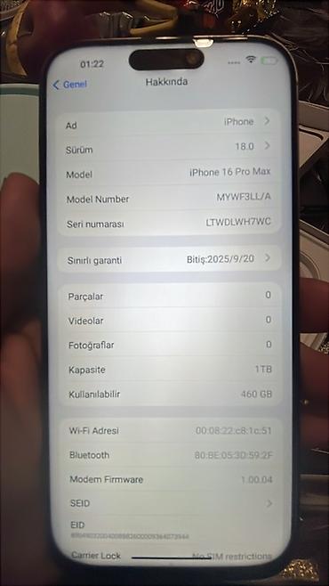 iphone 16 pro 128 gb qiymeti: IPhone 16 Pro Max, 1 TB, Qara, Simsiz şarj — 8