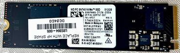 Digər ehtiyat hissələri: Daxili SSD disk Western Digital (WD), 512 GB, M.2, Yeni