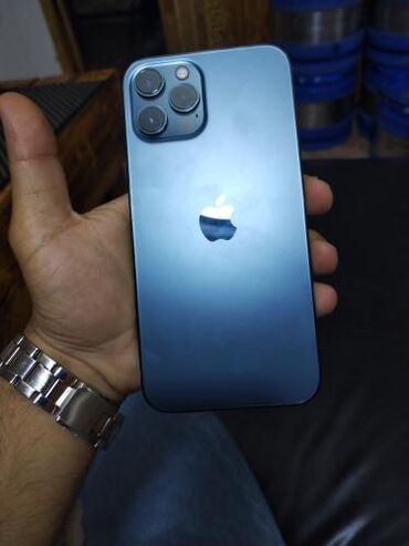 iphone 8 ucuz: IPhone 12 Pro Max, 128 GB, Pacific Blue, Face ID
