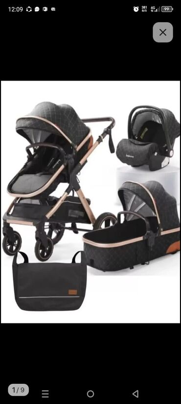 коляска baby stroller: Коляска, цвет - Черный, Новый