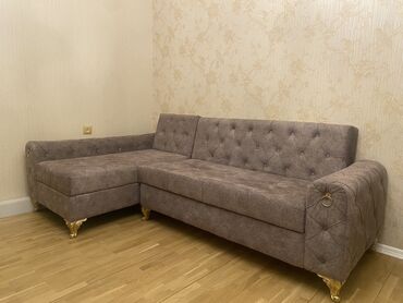 Комплекты диванов и столов: Б/у, Угловой диван, Для гостиной, Раскладной
