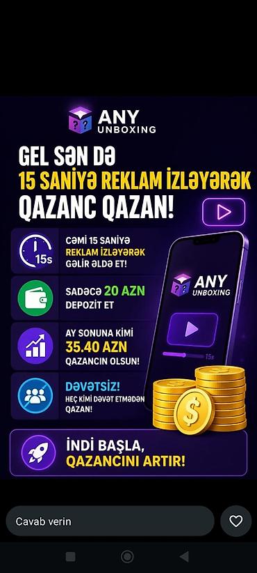 any inboxing: ANY Unboxing – reklam izləyərək qazanc platforması Xüsusiyyətlər: - — 1