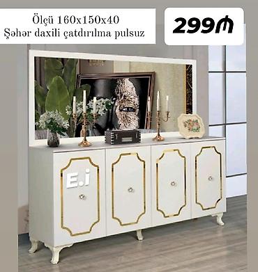 Bufetlər: Ayna çərçivəli klassik dizayna malik dresuar/bufet - Ölçü: 160 x 150 — 1