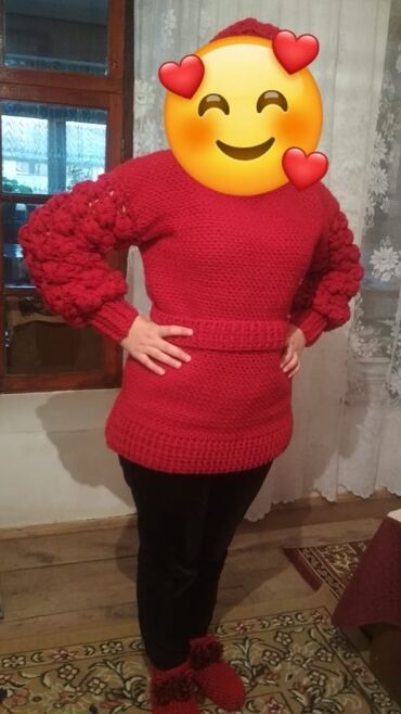 seksi alt geyimleri: Женский свитер 2XL (EU 44), цвет - Красный