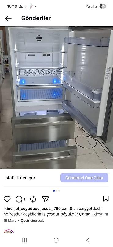 Mətbəx texnikası: Hisense 3 qapılı soyuducu, paslanmayan polad (inox) korpus — 2