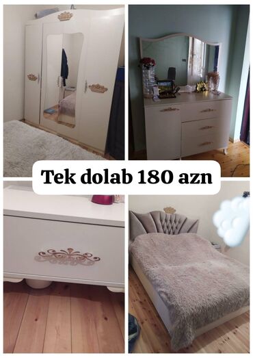 столовый набор: Tek tekde satilir. Yataq desti 550 azn. Yaxsi veziyyetdedir. Unvan