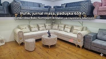 pufiklər: 🛋️ *Künc divan* – sifarişlə hazırlanır ✔️ Rəng seçimi var ✔️ Ölçü — 1