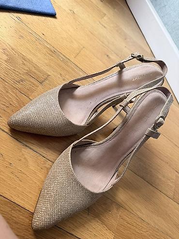 Туфли: Qızılı rəngli Next qadın ayaqqabısı - Model: sivri burunlu, slingback — 1