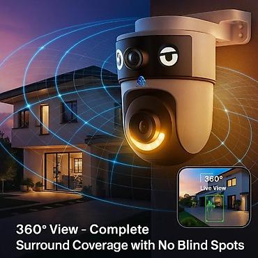 İkili Linzalı 360° Wi‑Fi Təhlükəsizlik Kamerası FHD iki kamera: eyni lalafo.az -da İkili Linzalı 360° Wi‑Fi Təhlükəsizlik Kamerası FHD iki kamera: eyni