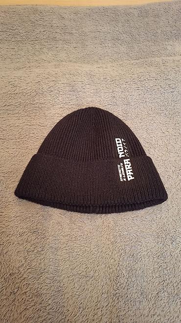 Kişi geyimləri: Qara rəngli toxunma papaq - Stil: klassik beanie, qatlanan kənarlı - — 1