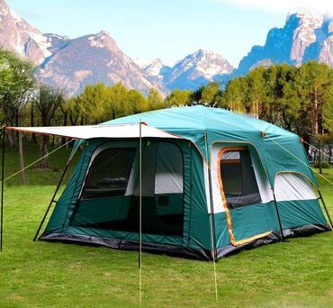 палатка туристический: Особенности: - Палатка имеет 2 комнаты - Окна закрыты москитной