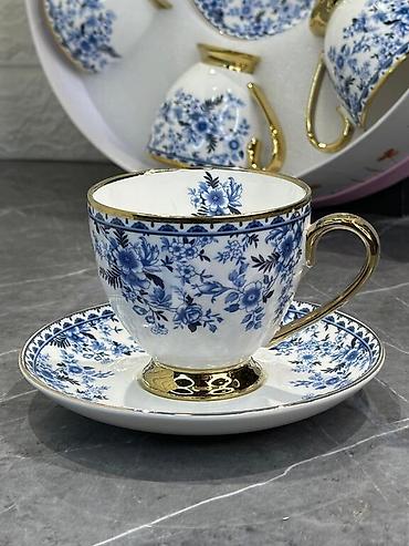 çay servis: Çay dəsti, rəng - Ağ, Farfor, 6 nəfərlik — 3