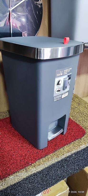 чакалар: Мусорное ведро Double Cover Trash Can, 25 л - Объем: 25 литров — — 4
