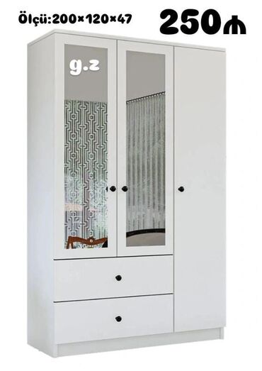 Yeni, 3 qapılı Düz dolab, Şifonyer