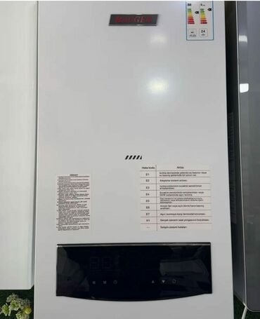 qizdirci: "Redge" markalı, ağ rəngdə, divara quraşdırılan kombi. Kompakt dizaynı