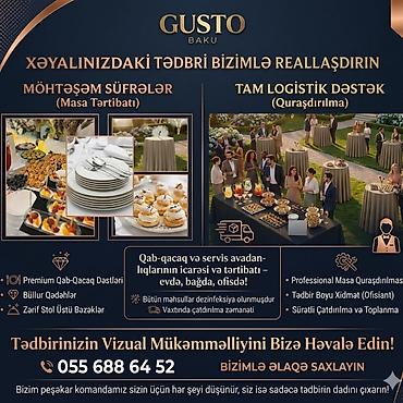 аниматоры баку: GUSTO Baku – tədbirlər üçün masa tərtibatı və tam logistika dəstəyi — 1