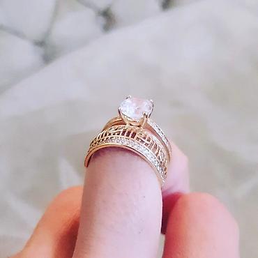 Zərgərlik əşyaları: Nişan, Üzük, Swarovski, Sarı qızıl, 585 Əyar — 4