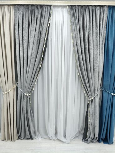 Шторы и занавески: Комплект штор, Жаккард, С тюлем в комплекте, Готовое изделие, Для зала — 13