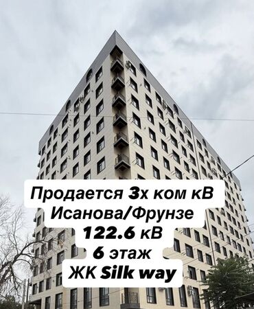3комнатный: 3 комнаты, 122 м², Элитка, 6 этаж, ПСО (под самоотделку)