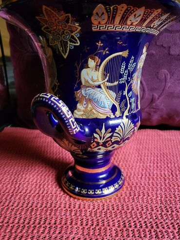 Ostali kućni dekor: Cup,vaza vintaz nov grcki,porcelanski,rucno oslikan 24 kar.zlatom — 4