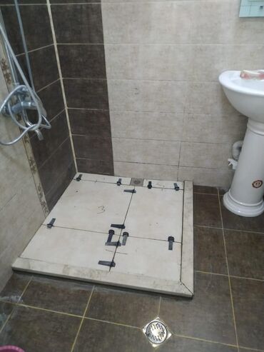 Duş poddonları: Duş gövdəsi/qabının hazırlanması – keramika və mərmər plitələrdən — 1