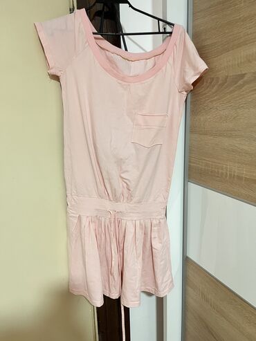 duga elegantna haljina: One size, color - Pink, Other style, Short sleeves