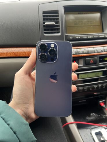 продам дешево: IPhone 14 Pro, Б/у, 256 ГБ, Deep Purple, Защитное стекло, Коробка, Чехол, 89 %