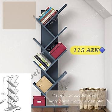 Мебель: Məhsul: Kitab rəfi (şaquli “ağac” dizaynı) - Rəng: Tünd boz/grafit - — 1